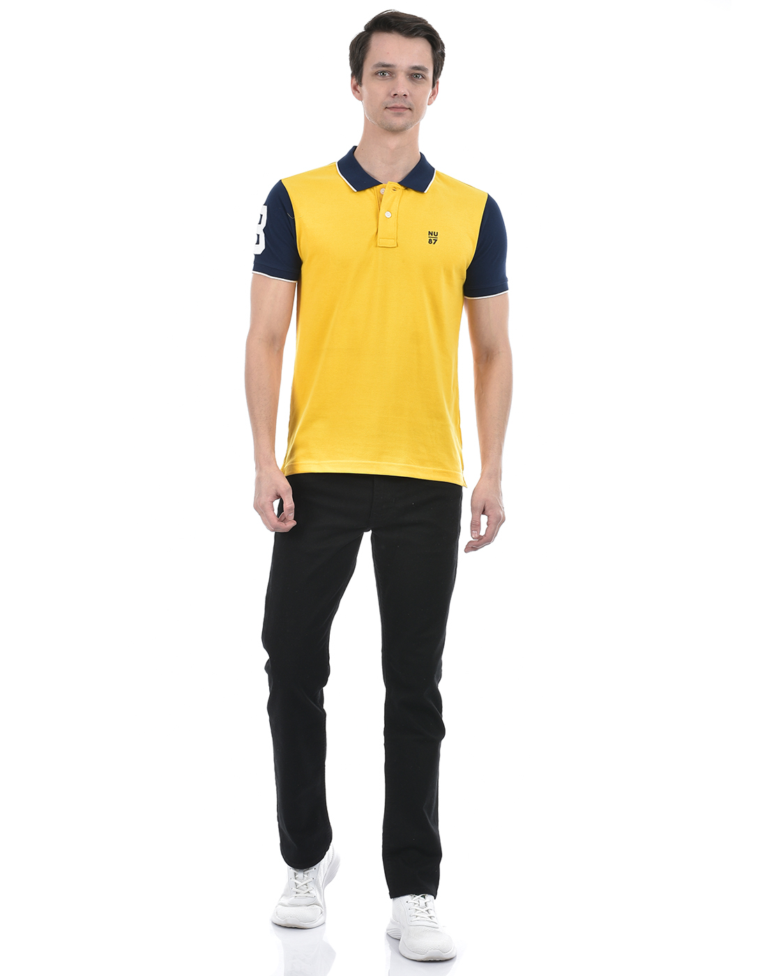 Numero Uno Men Color Block Yellow T-Shirt